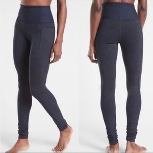 ❌ CLEARANCE Athleta Exhale Heel Tight Pocket Leggings Softluxe Heathered Blue XS
